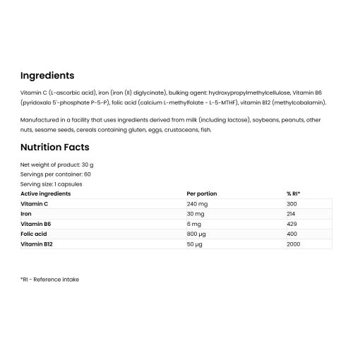 OstroVit Pharma Ferr Aid - Vas Komplex (60 Kapszula)