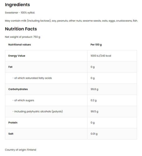 OstroVit Xylitol - Édesítőszer (1000 g)