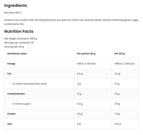 OstroVit Cream of Rice - Desszert (1000 g, Natúr)