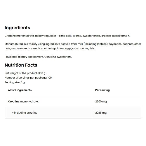 OstroVit Kreatin monohidrát por (300 g, Görögdinnye)