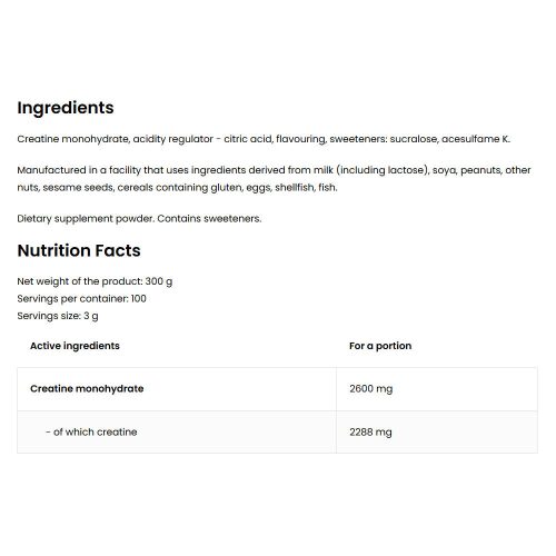 OstroVit Kreatin monohidrát por (300 g, Cola)