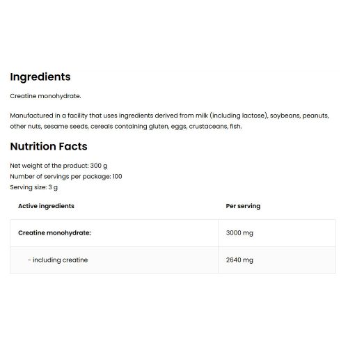OstroVit Kreatin monohidrát por (300 g, Natúr)