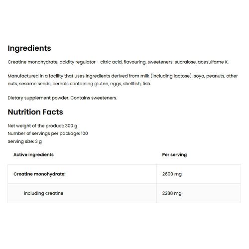 OstroVit Kreatin monohidrát por (300 g, Cseresznye)