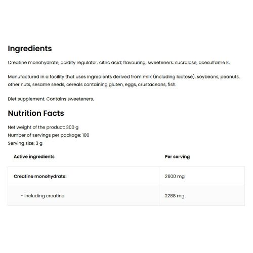 OstroVit Kreatin monohidrát por (300 g, Zöld Alma)