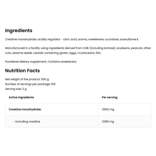 OstroVit Kreatin monohidrát por (500 g, Cola)