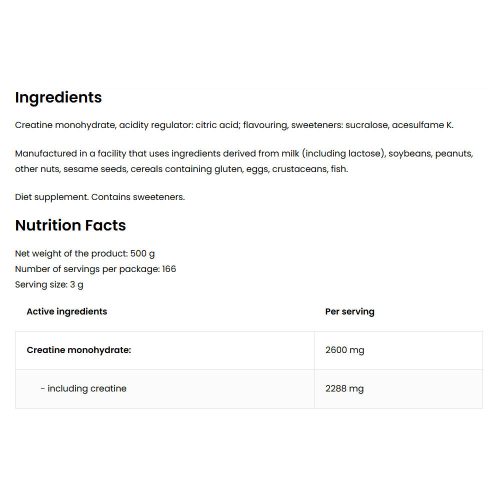 OstroVit Kreatin monohidrát por (500 g, Narancs)