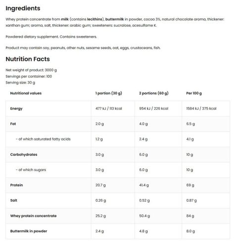 OstroVit WHEYlicious - Tejsavófehérje (3 kg, Csokoládés Banán)