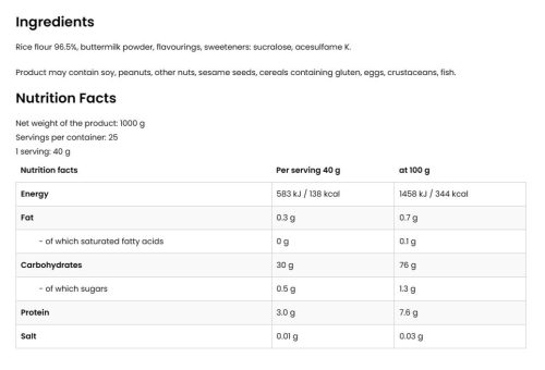 OstroVit Cream of Rice - Desszert fagyasztva szárított gyümölcsökkel (1000 g, Biscuit and Salted Caramel)
