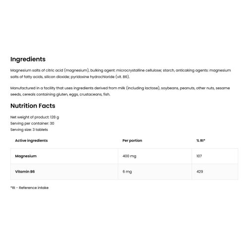 OstroVit Magnézium-Citrát 400 mg + B6 (90 Tabletta)