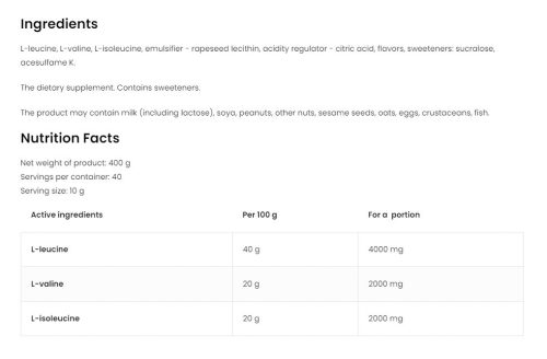OstroVit BCAA 2-1-1 (400 g, Citrom)