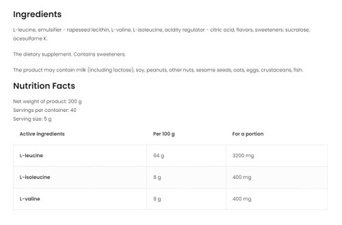 OstroVit BCAA 8-1-1 (200 g, Citrom)