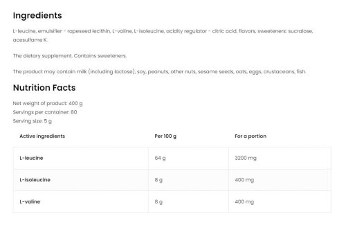 OstroVit BCAA 8-1-1 (400 g, Citrom)