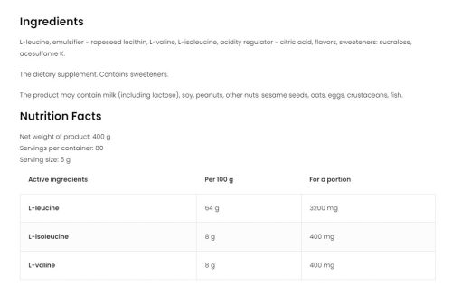 OstroVit BCAA 8-1-1 (400 g, Narancs)