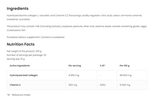OstroVit Kollagén + C-vitamin (200 g, Cola & Rum)