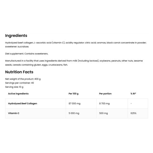 OstroVit Kollagén + C-vitamin (400 g, Fekete Ribizli)