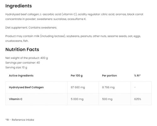 OstroVit Kollagén + C-vitamin (400 g, Cola & Rum)