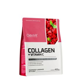   OstroVit Kollagén + C-vitamin (400 g, Málnás limonádé mentával)