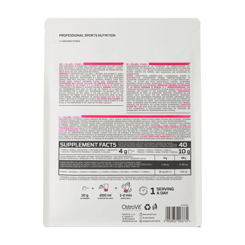 OstroVit Kollagén + C-vitamin (400 g, Málnás limonádé mentával)