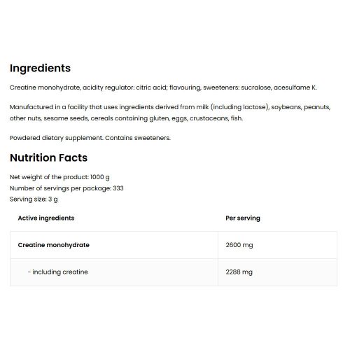 OstroVit Kreatin monohidrát por (1000 g, Mangó)