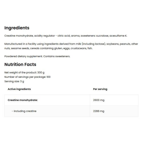 OstroVit Kreatin monohidrát por (300 g, Mangó)