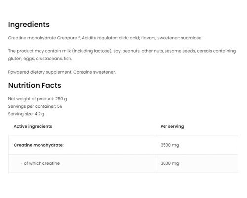 OstroVit Creatine Monohydrate (Creapure®) (250 g, Cola & Rum)