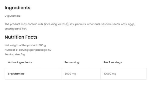 OstroVit Glutamin Por (300 g, Natúr)