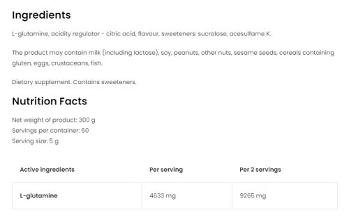 OstroVit Glutamin Por (300 g, Narancs)