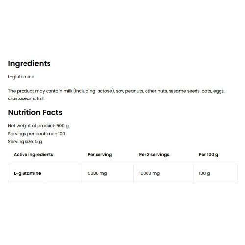 OstroVit Glutamin Por (500 g, Natúr)