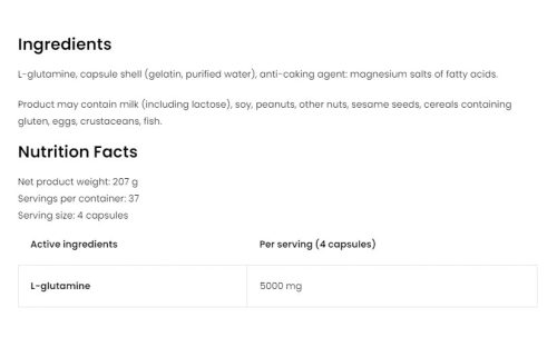 OstroVit Glutamin 5000 mg (150 Kapszula)