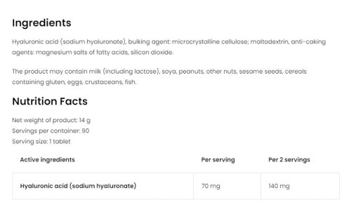 OstroVit Hialuronsav (90 Tabletta)