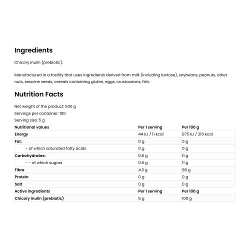 OstroVit Vegán Inulin Por (500 g)