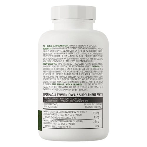 OstroVit KSM-66 Ashwagandha® - Vegán (120 Kapszula)