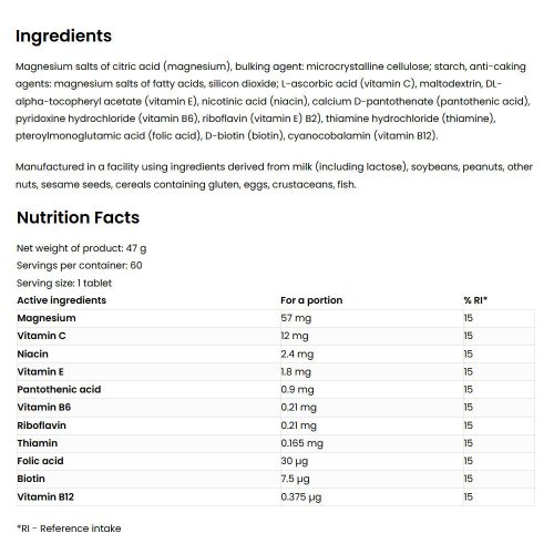 OstroVit Magnez MAX + Vitamin (60 Tabletta)
