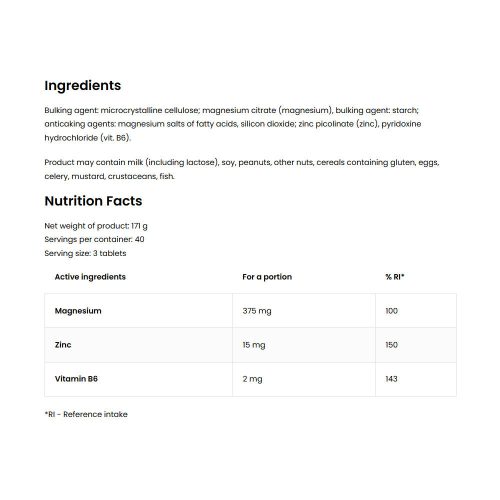 OstroVit MgZB Ultra - Magnézium, Cink, B6-vitamin (120 Tabletta)