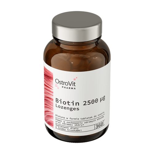 OstroVit Pharma Biotin 2500 mcg (360 Szopogató Tabletta, Eper)