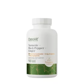   OstroVit Turmeric + Black Pepper + Ginger - Kurkuma+Fekete bors+Gyömbér (90 Kapszula)