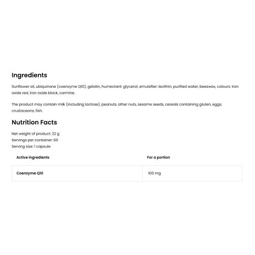 OstroVit Ubikinon Q10 100 mg (60 Kapszula)