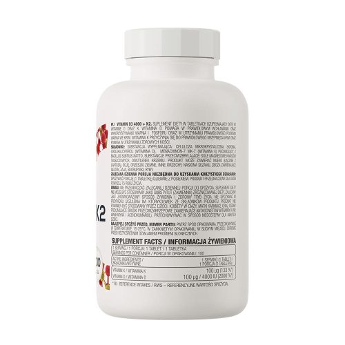 OstroVit Vitamin D3 4000 + K2 (100 Tabletta)