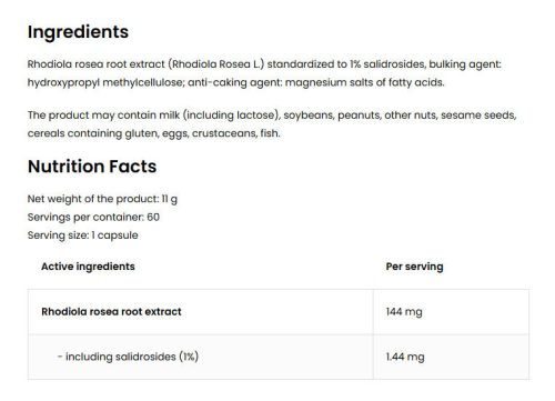 OstroVit Rhodiola Rosea (60 Veg Kapszula)
