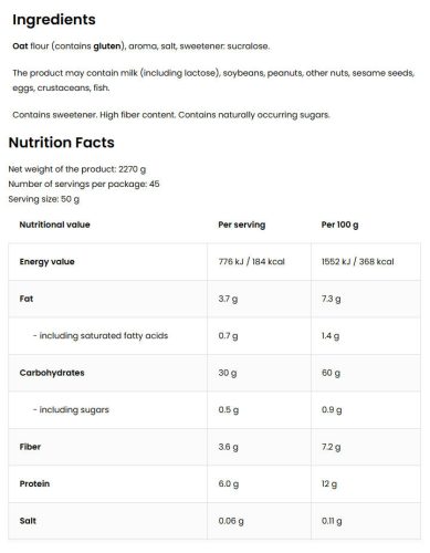 OstroVit Instant Oats - Zabkása (800 g, Eper)