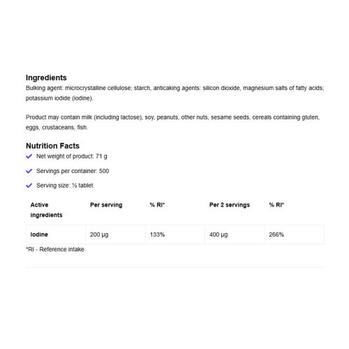 OstroVit Iodine Potassium - Jód (250 Tabletta)