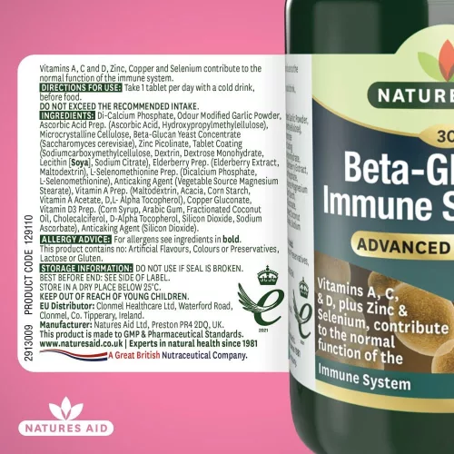 Natures Aid Béta-glükán tabletta (30 Tabletta)
