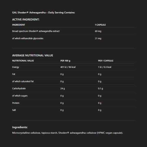 GAL Shoden® Ashwagandha (60 Kapszula)