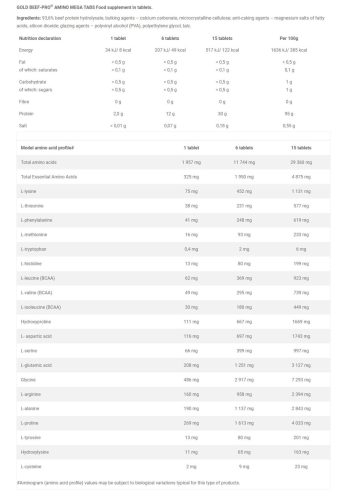 Olimp Sport Gold Beef-Pro Amino (300 Tabletta)