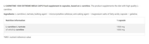 Olimp Sport L-Carnitine 1500 Extreme Mega Caps (120 Kapszula)