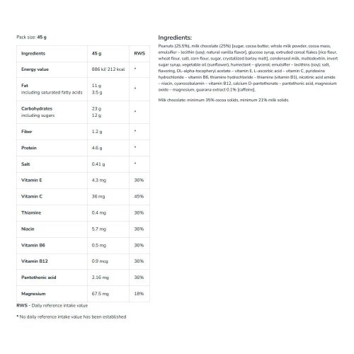 Olimp Sport Energy+ Szelet (45 g, Mogyorós Karamell)