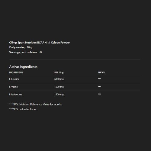 Olimp Sport BCAA 4:1:1 Xplode Por (500 g, Gyümölcsös Puncs)