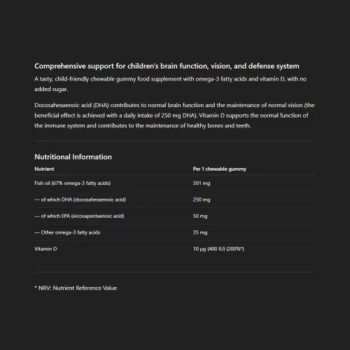 Olimp Labs Gold Omega 3 Kids Gummies - Omega 3 Gumicukor Gyerekeknek (30 Gumicukor, Trópusi)