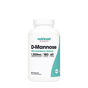   Nutricost D-Mannose with Cranberry Extract for Women 1300 mg (180 Kapszula)