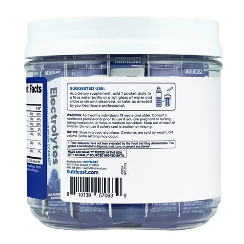 Nutricost Electrolytes Hydration Stick Packs (156 g, Kékmálna)